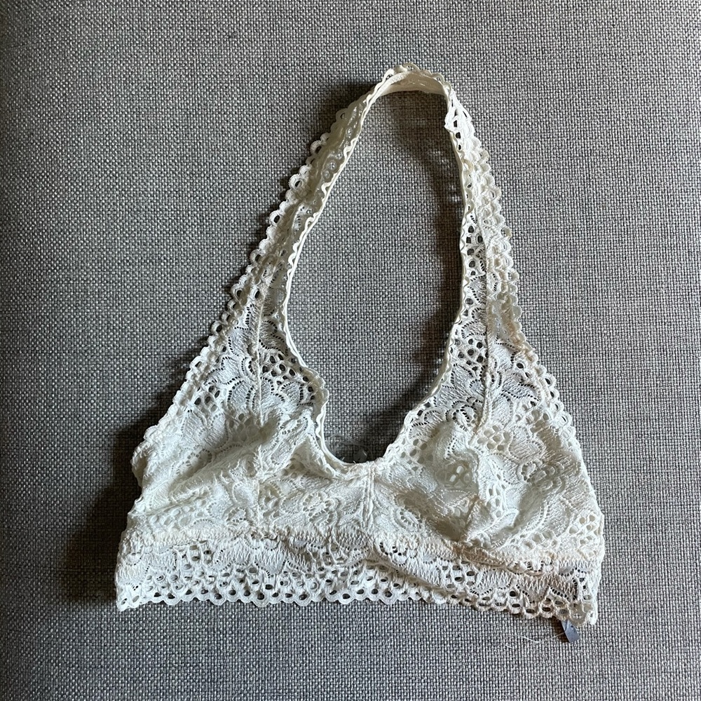 Arie white halter bralette size large